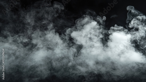 thick smoke on a black background, detailed high resolution image