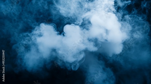 White smoke on a blue background.