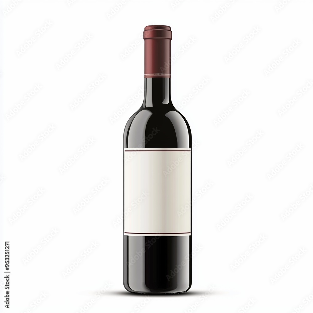 Classic wine bottle standing on white background Classic wine bottle standing on white background
