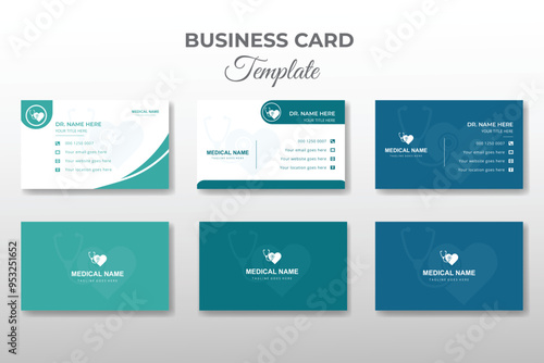 Modern medical healthcare business card unique design template