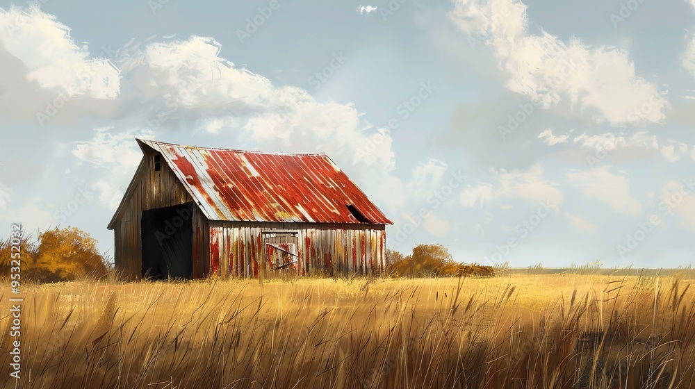 Obraz premium rustic barn wallpaper