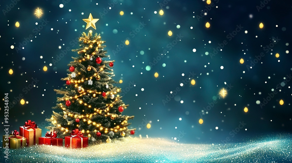 christmas background with christmas tree. christmas banner christmas background with christmas tree. christmas banner