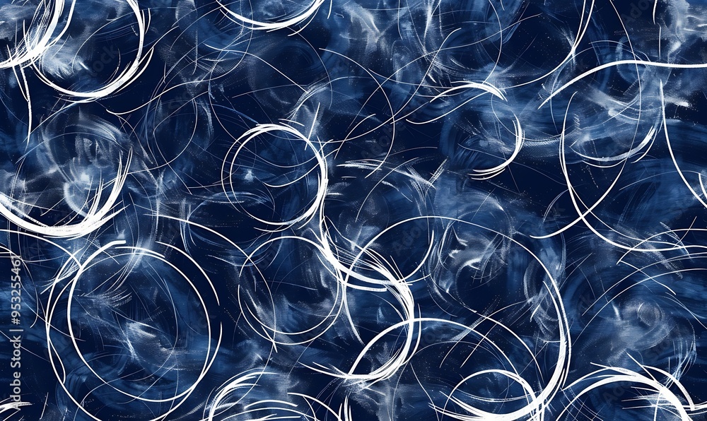 Obraz premium abstract graphics black blue fractal reflection symbol, design effect meditation
