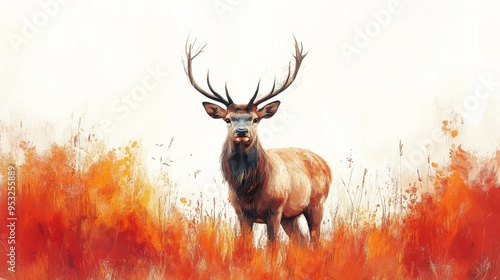 Majestic Stag in Autumn Blaze 