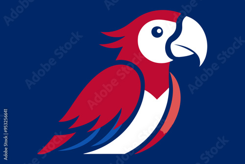 cartoon parrot on a branch