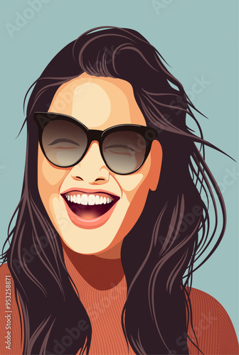 Smiling woman with sunglasses