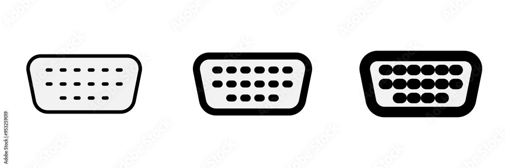 Editable vector vga cable port icon. Part of a big icon set family. Perfect for web and app interfaces, presentations, infographics, etc Editable vector vga cable port icon. Part of a big icon set family. Perfect for web and app interfaces, presentations, infographics, etc