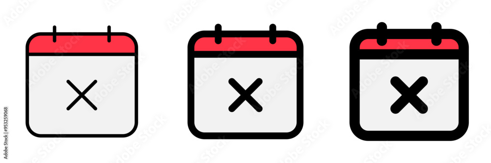 Editable vector delete calendar event icon. Part of a big icon set family. Perfect for web and app interfaces, presentations, infographics, etc Editable vector delete calendar event icon. Part of a big icon set family. Perfect for web and app interfaces, presentations, infographics, etc