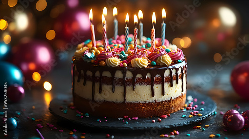 Birthday cake with candles ...