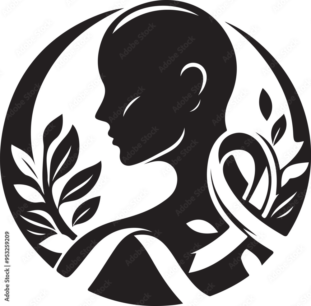 Breast Cancer Awareness Silhouette Vector Illustration Breast Cancer Awareness Silhouette Vector Illustration