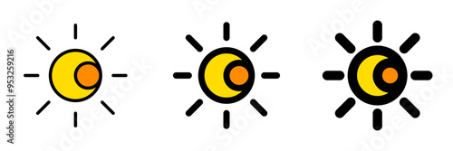 Editable vector sun and moon icon. Part of a big icon set family. Perfect for web and app interfaces, presentations, infographics, etc