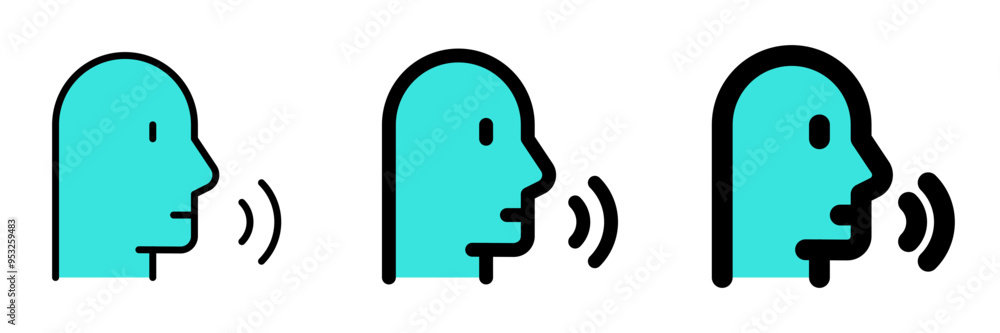 Editable speech recognition, voice command vector icon. Part of a big icon set family. Perfect for web and app interfaces, presentations, infographics, etc