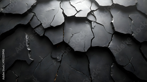 Black cracked stone surface...