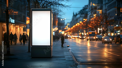 Blank billboard on city str...
