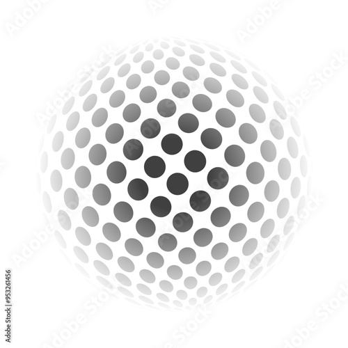 Black Digital Globe Design Vector with Bright Spotted Swirly Patterned Surface - Vector Illustration, Template, Isolated on White Background