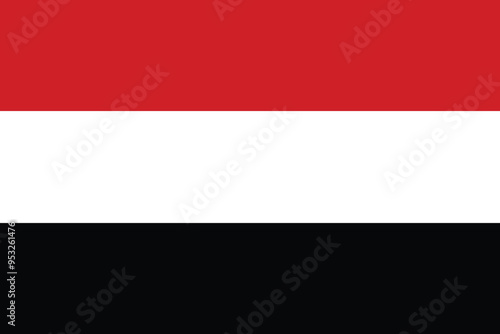 Yemen flag, The flag of Yemen, Yemen national flag, Yemen flag vector illustration
