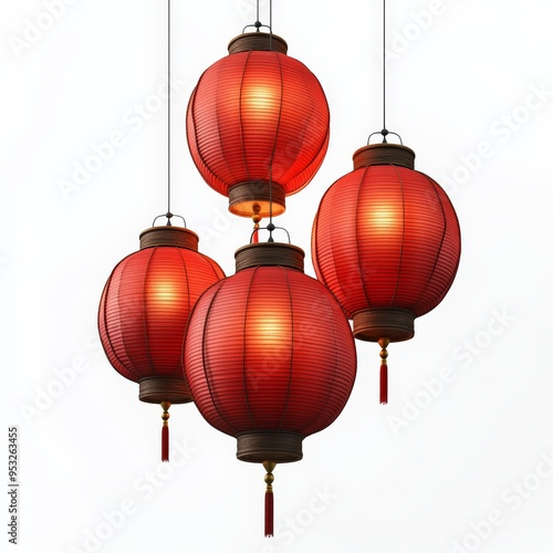 Red Chinese Lanterns Hanging.