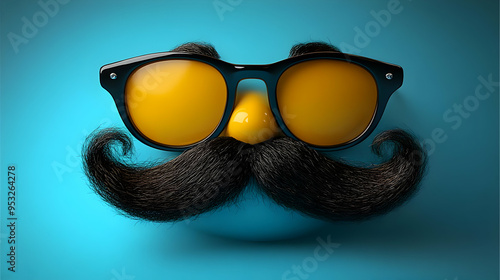 Cartoon face with sunglasse...
