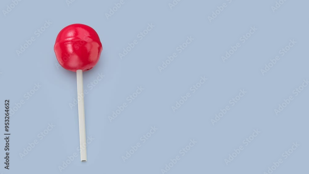 Red lollipop on a blue background Red lollipop on a blue background