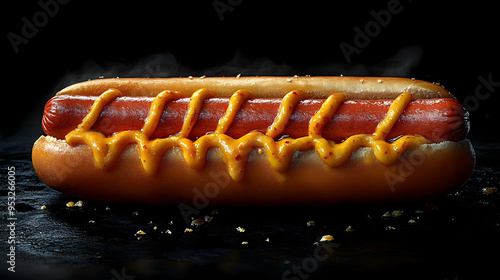 Close up of a hot dog with ...