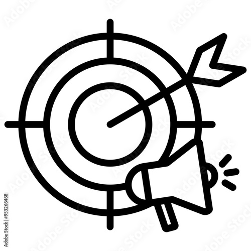 Target marketing icon with line style
