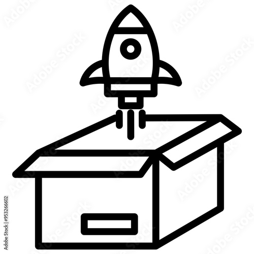 Product launching icon with line style
