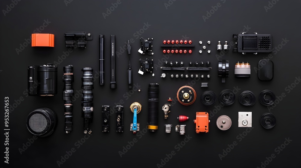 Disassembled Battery Cooling System Components Laid Out for Assembly Disassembled Battery Cooling System Components Laid Out for Assembly