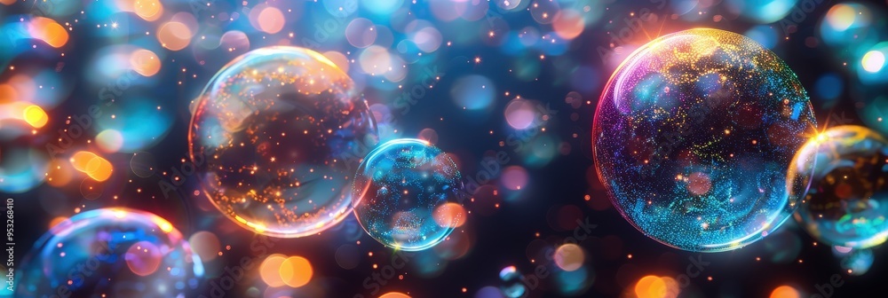 Abstract Shiny Colorful Bubbles.