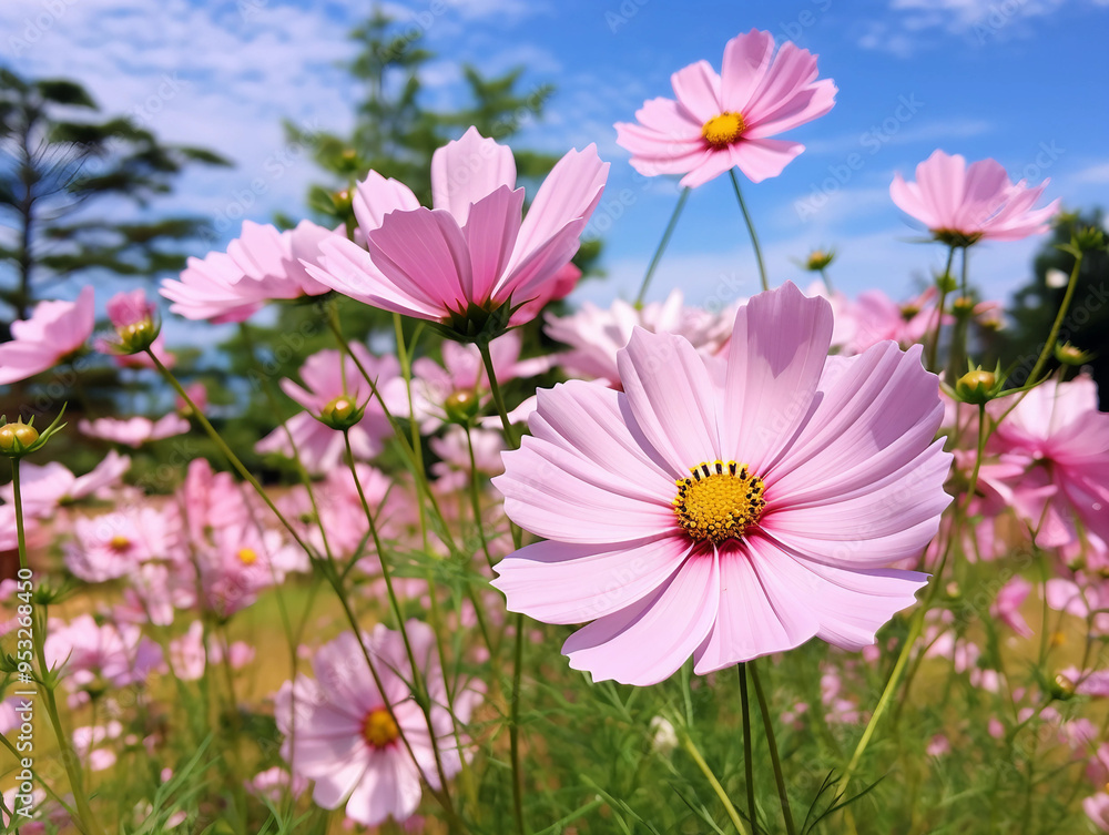 Fototapeta premium Cosmos flower blossom in garden