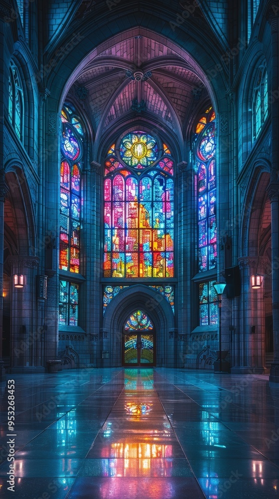 Stained Glass Reflection. Stained Glass Reflection.