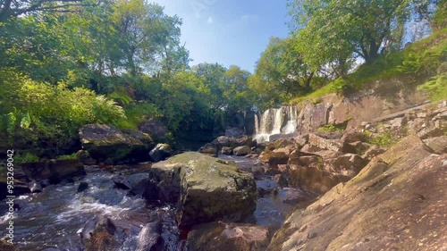 Tullydermot Falls Flowing Down the Claddagh River, County Cavan, Ireland photo