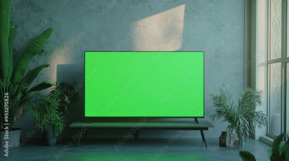 Modern Interior Design with a Green Screen TV Modern Interior Design with a Green Screen TV