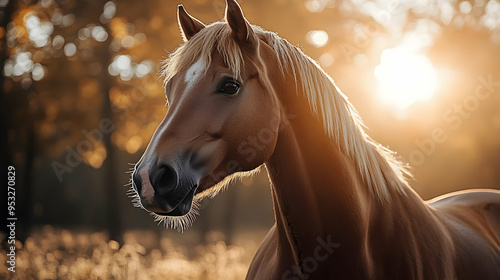 Closeup of a brown horse's ...