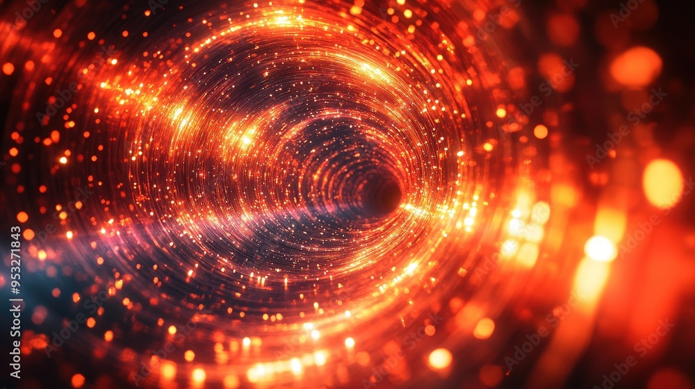 Abstract Red and Gold Tunnel. Abstract Red and Gold Tunnel.