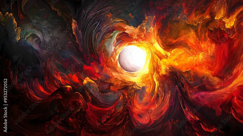 Fototapeta premium Fiery Vortex - Dynamic Abstract PPT Background