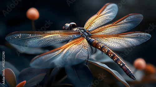 Close-up of a dragonfly wit...