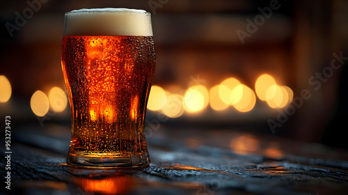 Close-up of a glass of beer...