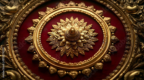 Close-up of a golden ornate...