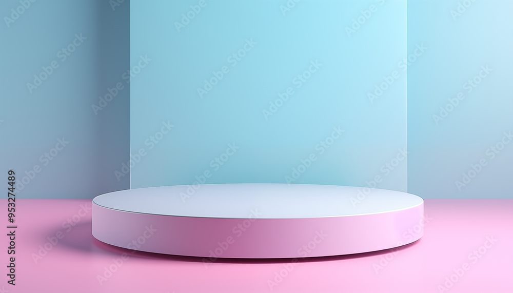 Pink and Blue Minimalist Product Display Platform Pink and Blue Minimalist Product Display Platform