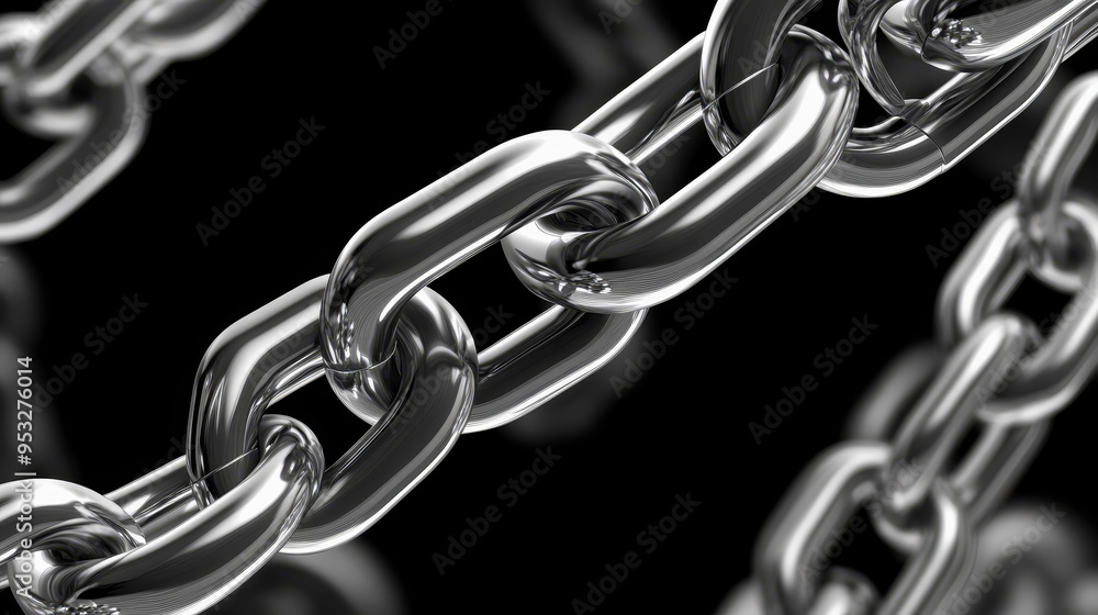 Shiny Metal Chain Link Closeup Shiny Metal Chain Link Closeup