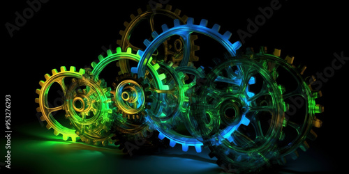 Luminous gears of a gearbox