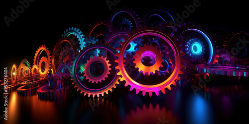 Luminous gears of a gearbox
