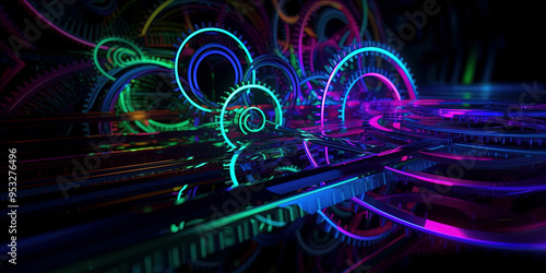 Luminous gears of a gearbox