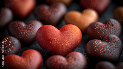 Closeup of a red heart shap...