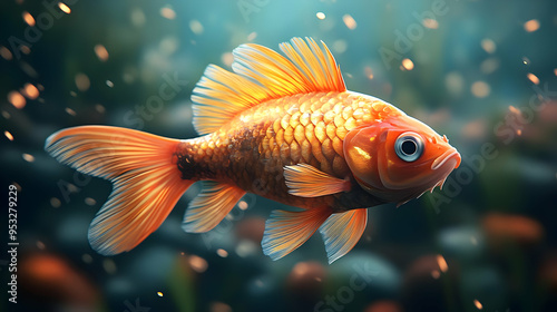 Close-up of a single goldfi...