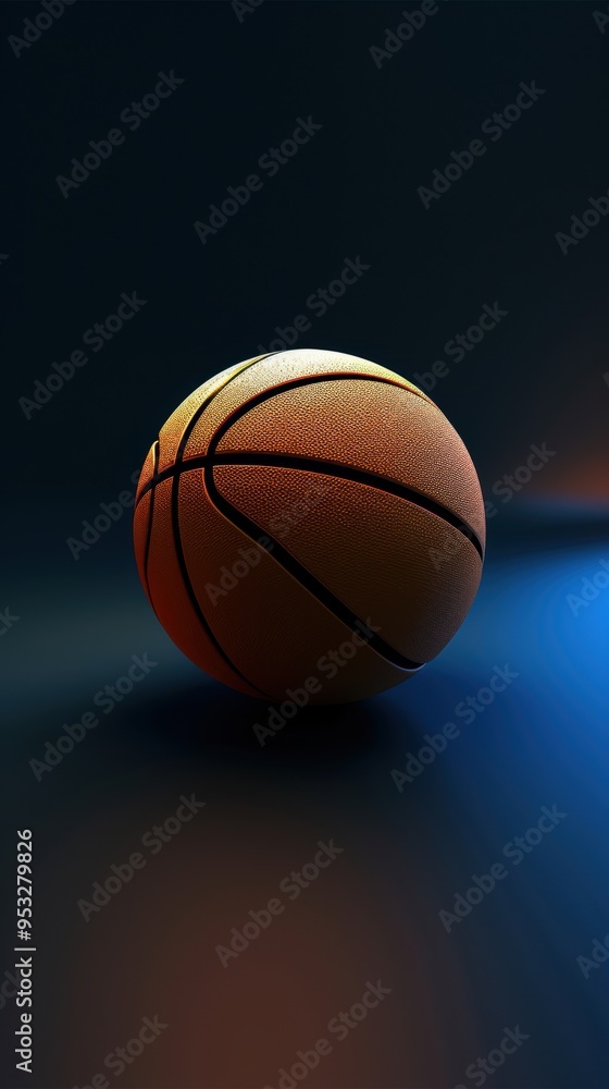 Motion of the Game. Dynamic basketball 3D wallpaper high detailed on a plain background Motion of the Game. Dynamic basketball 3D wallpaper high detailed on a plain background
