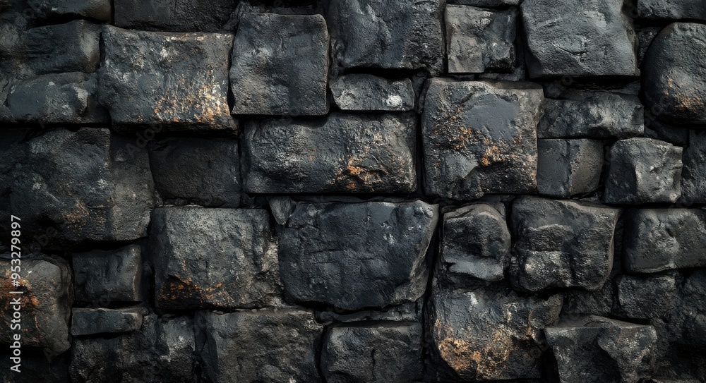 Detailed texture of an ancient stone wall showcasing ruggedness and natural weathering effects Detailed texture of an ancient stone wall showcasing ruggedness and natural weathering effects
