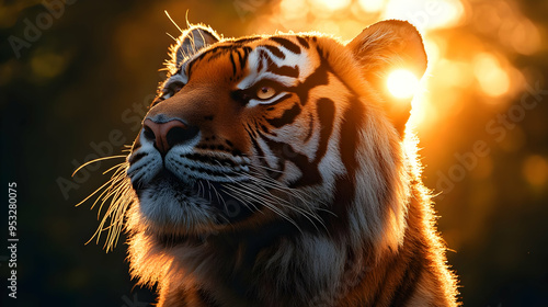 Close-up of a tiger's face ...