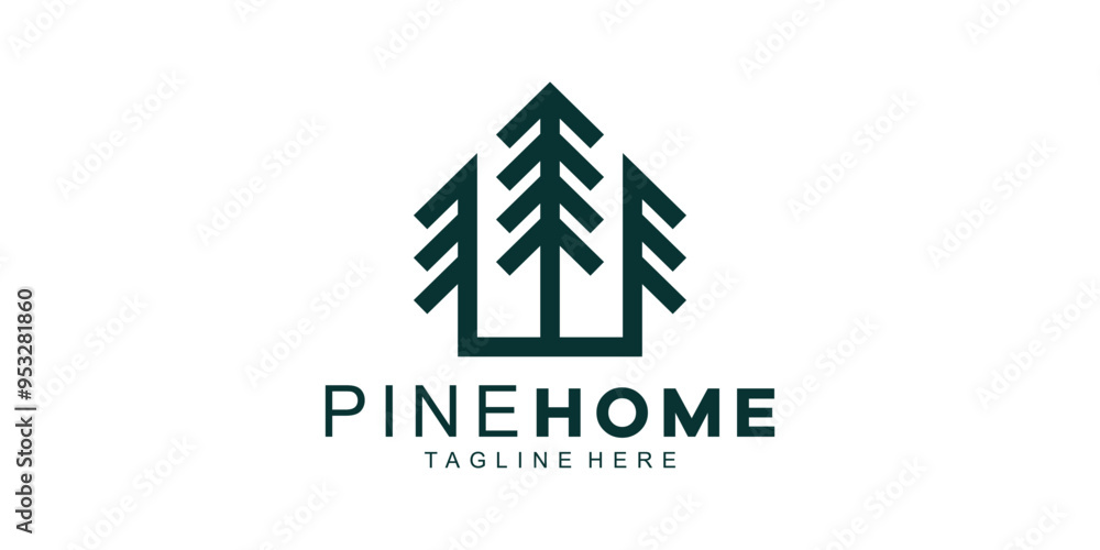 logo design combination of pine trees and houses, forest, construction, wood, logo design template, creative, idea. logo design combination of pine trees and houses, forest, construction, wood, logo design template, creative, idea.