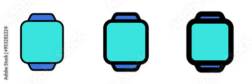 Editable vector blank square smartwatch screen icon. Part of a big icon set family. Perfect for web and app interfaces, presentations, infographics, etc